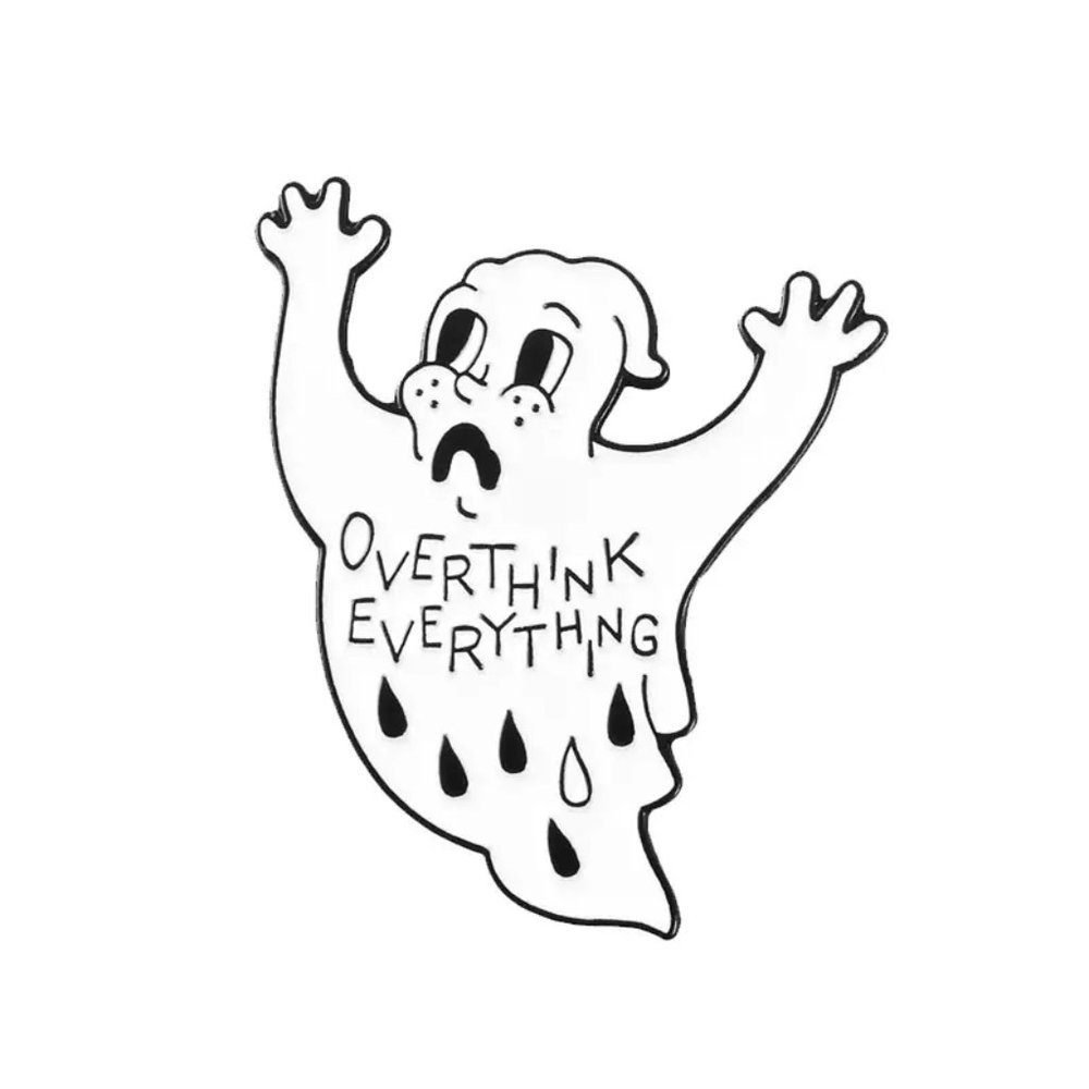 Anxious Overthinker Ghost Pin
